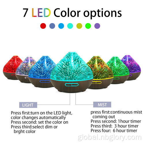 7 Colors Changed Led Mood Light Air Humidifier Essential Oil Diffuser Super large Capacity 3D 7 Colors Changed LED Mood Light Air purifier Humidifier Essential Oil Diffuser Factory